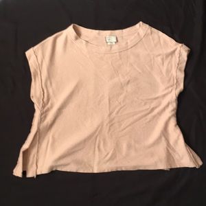 Anthropologie crop metallic shirt